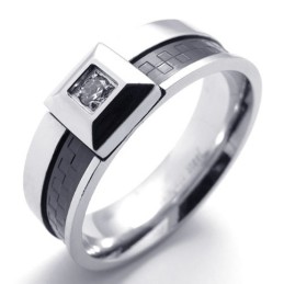 Bague En Titane Et Diamant