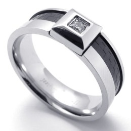 Bague En Titane Et Diamant