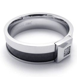 Bague En Titane Et Diamant