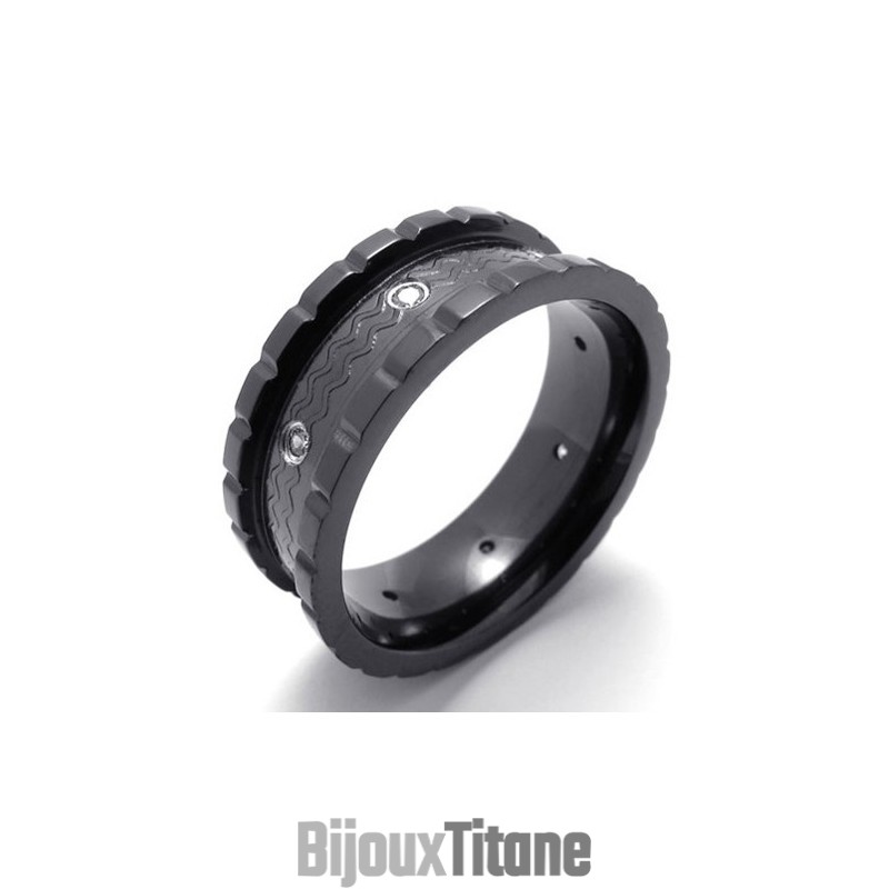 Bague En Titane Et Diamant Noir Bague En Titane Et Diamant Noir