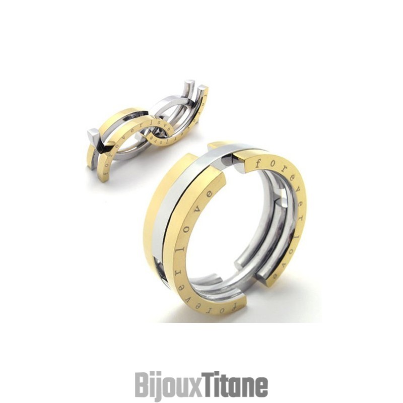 Bague Puzzle En Titane Doré Bague Puzzle En Titane Doré