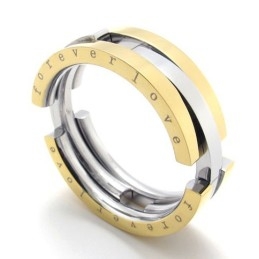 Bague Puzzle En Titane Doré