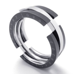 Bague Puzzle En Titane Noir