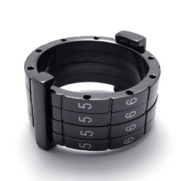 Bague En Titane Black Puzzle Code Lovers