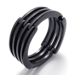 Bague En Titane Black Puzzle