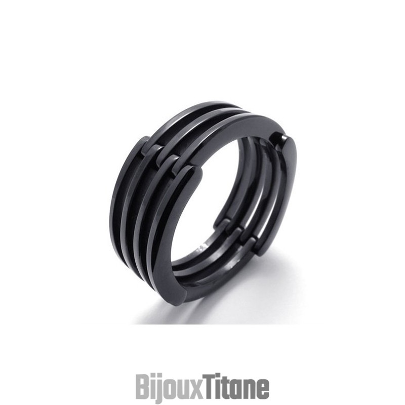 Bague En Titane Black Puzzle