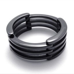 Bague En Titane Black Puzzle