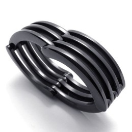 Bague En Titane Black Puzzle