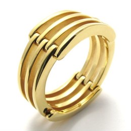 Bague Puzzle En Titane Doré