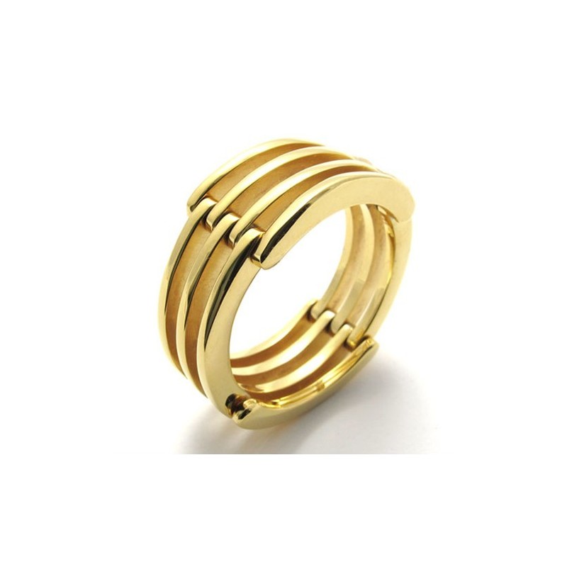Bague Puzzle En Titane Doré