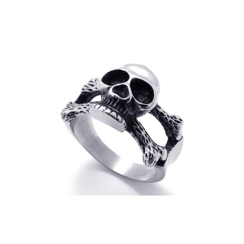 Bague En Titane Avec Tête De Mort Bague En Titane Avec Tête De Mort