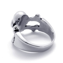 Bague En Titane Avec Tête De Mort