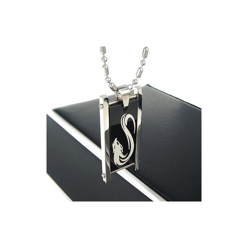 Collier Avec Pendentif En Titane Pur Motif Loup Noir Pour Homme Collier Avec Pendentif En Titane Pur Motif Loup Noir Pour Homme
