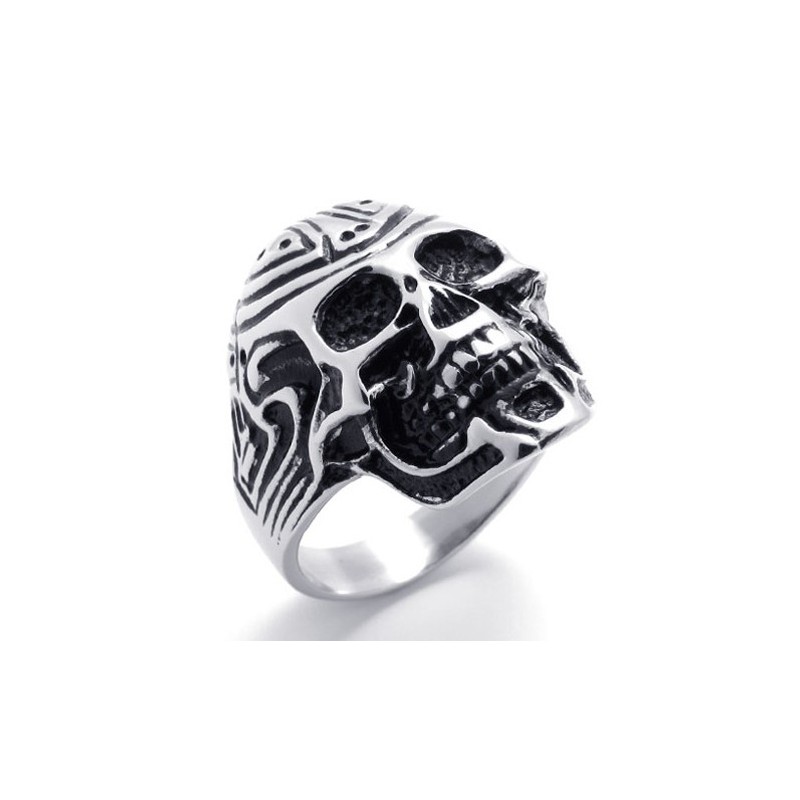 Bague En Titane Avec Tête De Mort Bague En Titane Avec Tête De Mort