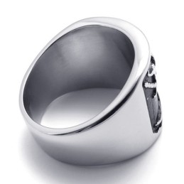 Bague En Titane Avec Tête De Mort