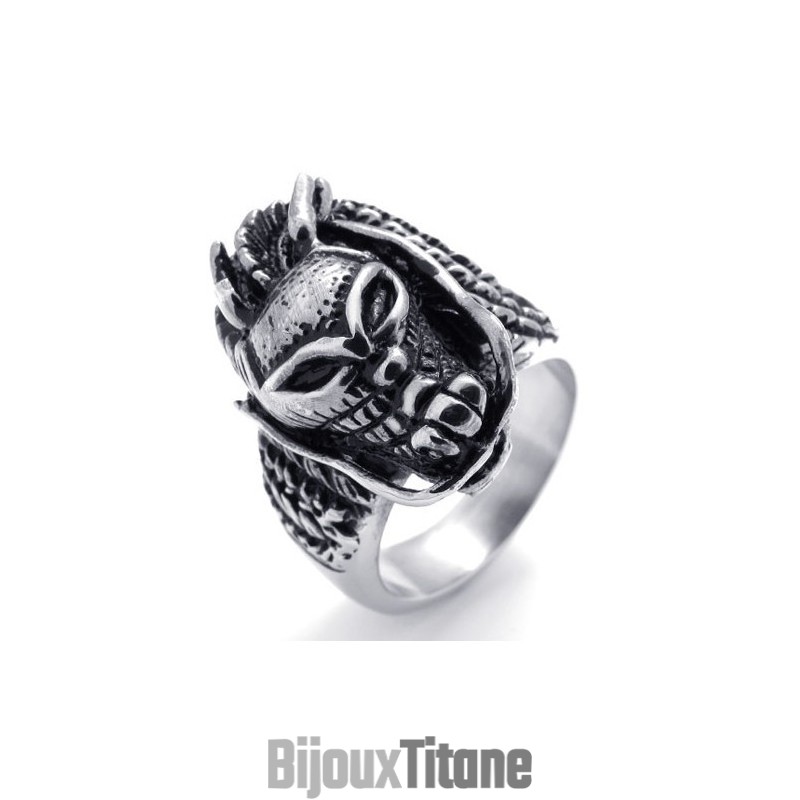 Bague En Titane Avec Tête De Mort Bague En Titane Avec Tête De Mort