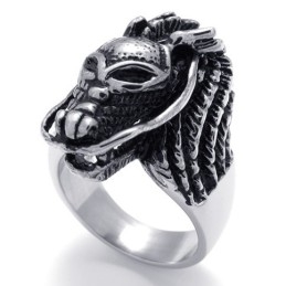 Bague En Titane Avec Tête De Mort
