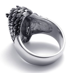 Bague En Titane Avec Tête De Mort