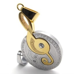 Pendentif En Titane Avec Note De Musique En Or Et Diamants