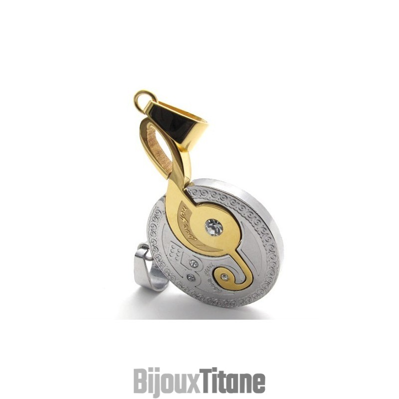 Pendentif En Titane Avec Note De Musique En Or Et Diamants Pendentif En Titane Avec Note De Musique En Or Et Diamants