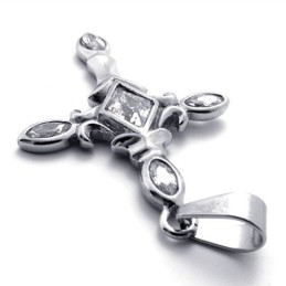 Pendentif Croix En Titane Et Diamant