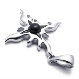 Pendentif En Titane Avec Pierre Précieuse En Forme De Croix