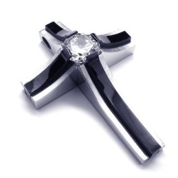 Pendentif Croix En Titane Pur À 2 Couches Pour Homme, Chaîne Sans Chaîne