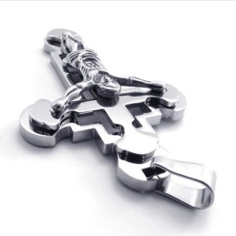 Pendentif Croix Jésus En Titane