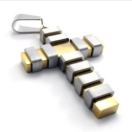 Pendentif Croix En Titane Doré