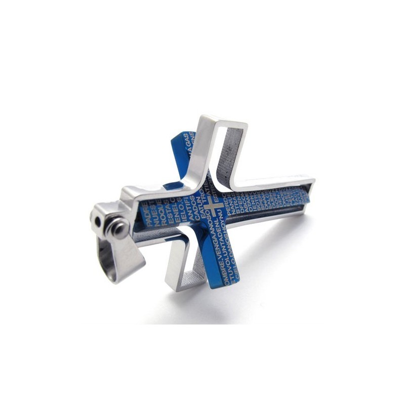 Pendentif Croix En Titane Bleu Pendentif Croix En Titane Bleu