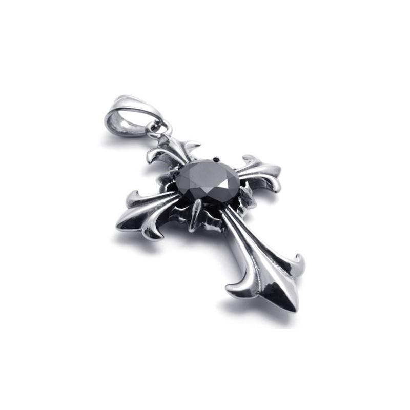 Pendentif Croix En Titane Avec Pierres Précieuses Pendentif Croix En Titane Avec Pierres Précieuses