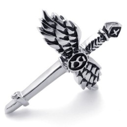 Pendentif Croix En Titane Avec Ailes