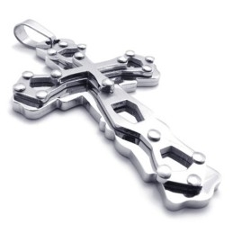 Pendentif Croix En Titane Doré
