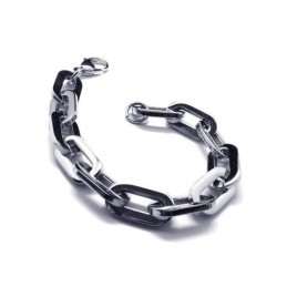 Bracelet À Maillons En Argent Et Titane Pur Pour Homme Et Garçon