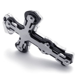 Pendentif Croix En Titane Noir