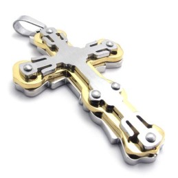 Pendentif Croix En Titane Doré