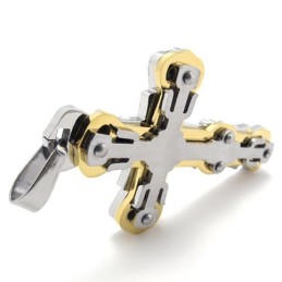 Pendentif Croix En Titane Doré