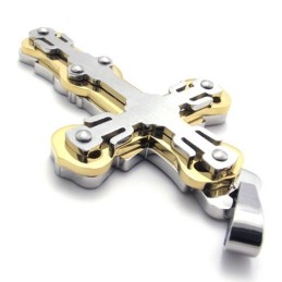 Pendentif Croix En Titane Doré