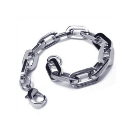 Bracelet À Maillons En Argent Et Titane Pur Pour Homme Et Garçon