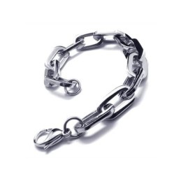 Bracelet À Maillons En Argent Et Titane Pur Pour Homme Et Garçon