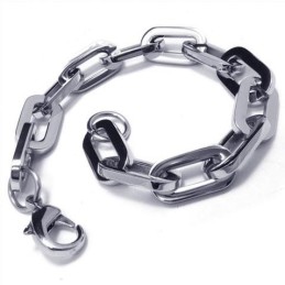 Bracelet À Maillons En Argent Et Titane Pur Pour Homme Et Garçon