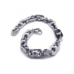 Bracelet Chaîne En Titane Pur Argenté Pour Homme Et Garçon