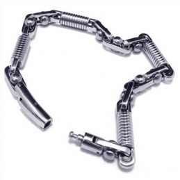 Bracelet À Breloques En Argent Et Titane Pur 316L Pour Homme Et Garçon