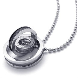 Pendentif En Titane À Anneaux Multiples Avec Accents Noirs