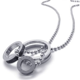 Pendentif En Titane À Anneaux Multiples Avec Accents Noirs