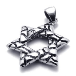 Pendentif Porte-Bonheur En Titane Avec Hexagramme