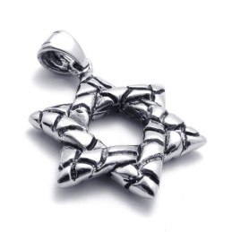 Pendentif Porte-Bonheur En Titane Avec Hexagramme