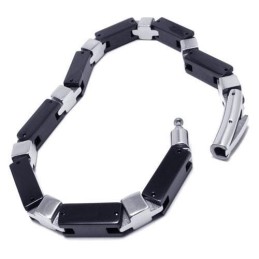 Bracelet À Breloques En Argent Et Titane Pur Pour Homme Et Garçon
