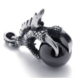 Pendentif En Titane Avec Pierre Précieuse En Forme De Griffe