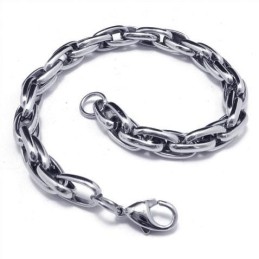 Bracelet Chaîne En Titane Pur Pour Homme Et Garçon Avec Breloque En Argent